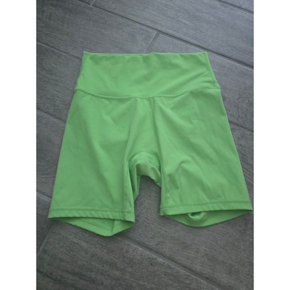 Pink Lily Bike Shorts High Waist Athletic Gym Activewear Neon Green Medium Large - Picture 1 of 6